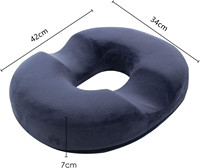 Coussin de siège en mousse à mémoire de forme pour hémorroïdes Oreiller Anneau de beignet Siège orthopédique pour bureau à domicile Fauteuil roulant Coccyx Soulagement de la douleur