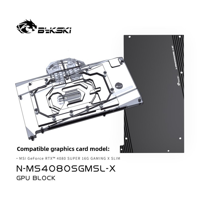 Bykski N-MS4080SGMSL-X Graphics Card Liquid Water Block for GeForce RTX 4080 SUPER 16G GAMING X SLIM Cooler