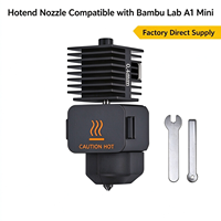 Nozel Rakitan Hotend Printer 3D Kompatibel dengan Bambu Lab A1 Mini Seri A1 0.2/0.4/0.6/0.8mm Nozel Logam Opsional