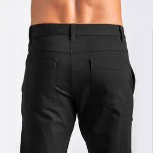 กางเกงวิ่งขายาวสำหรับผู้ชายกางเกงออกกำลังกายน้ำหนักเบามีกระเป๋าห้าช่อง