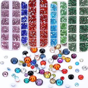 2400+ Gemas de Cristal Brillantes Transparentes para Uñas, Piedras de Cristal Redondas Mixtas de 1.5-4mm, Adornos Planos para Uñas, 12 Rejillas, Diamantes para Uñas DIY - Product Image 5