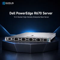 Serveur Rack Dell PowerEdge R670 1U, double processeur Xeon 6, 32 emplacements DDR5, PCIe Gen5, faible latence, serveur de développement et de test d'ingénierie