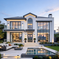 Fenêtre à système en acier série 50, ultra-mince, à double vitrage Low-E, en verre trempé transparent, à ouverture battante, pour villas de luxe européennes/américaines et salles de bain