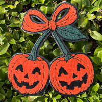 Patchs Chenille d'Halloween Fer sur Mignon Automne Saison SequinThankful Thanksgiving Bow Citrouille Patches Chenille pour Sweat-shirt