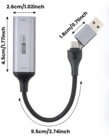 Carte d'enregistrement de capture vidéo compacte 4K HDMI vers 1080P USB-A/USB-C adaptée aux réunions de streaming vidéo de jeu et à l'enregistrement TV
