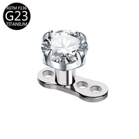Ancre microdermique filetée en titane ASTM F136 G23 de 0,9 mm pour piercing cutané, bijou sexy implanté par ponction superficielle