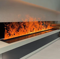 Cheminée électrique murale encastrée personnalisée à atomisation 70/80/100/150/200cm avec flamme simulée LED et minuterie intelligente
