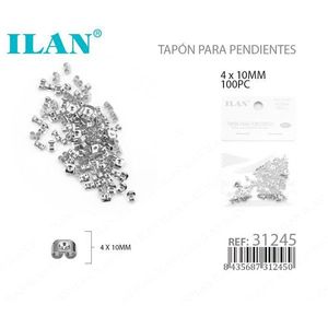 Fermaglio per orecchini Ilan 4x10mm in argento 100 pezzi per la creazione di gioielli - Product Image 1