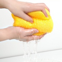 Bloc d'éponge en mousse carrée jaune absorbante haute densité de grande taille, tampon doux anti-rayures pour cire de voiture et joint de carrelage, capacité d'absorption d'eau de 250%-500%