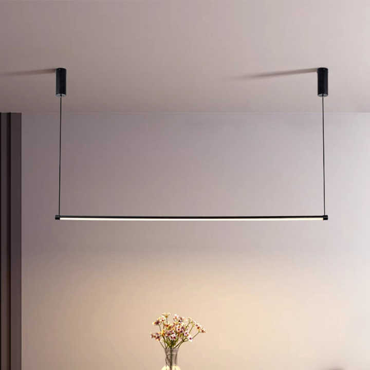 Minimalist Linear Pendant Light Home Office Living Room Long Strip ...