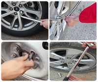 Clé à écrous de roue télescopique en forme de L, jeu de clés à douille double face extensibles pour réparation de pneus de voiture