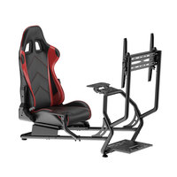 Siège de cockpit de simulateur réglable de direction de course sportive de niveau professionnel super rouge classique avec support de moniteur unique