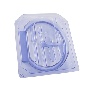 Bandeja de embalaje para set de catéter uretral, caja desechable personalizada de PET azul - Product Image 1