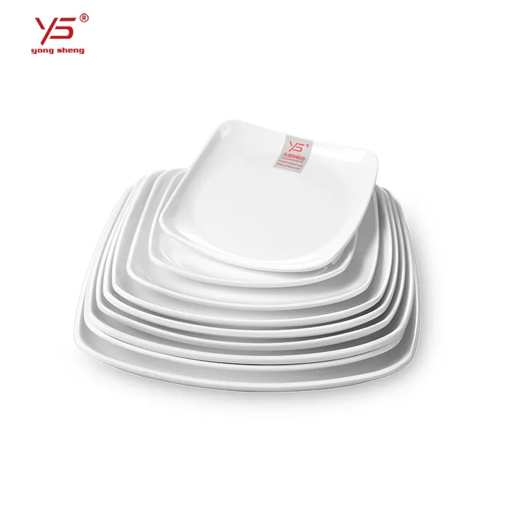 Elegant appearance imitation porcelain melamine black dinner plate