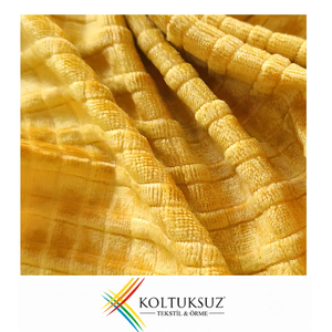 Tissu velours côtelé en Tencel de haute qualité, couleur jaune, 250 g/m², 78 % Tencel, 18 % polyester, 4 % élasthanne, fabriqué en Turquie - Product Image 1