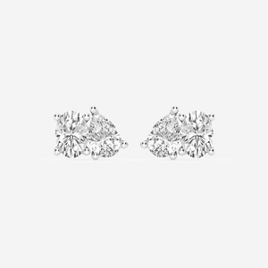 Élégantes boucles d'oreilles clous ovales et en forme de poire de 1,5 carat avec diamants de laboratoire étincelants, bijoux de luxe éthiques pour femmes - Product Image 4