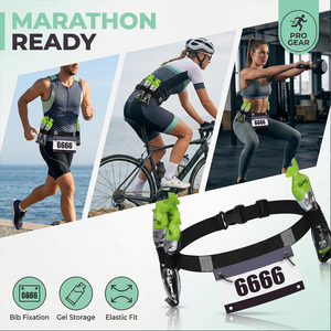 Cinturón Porta-Dorsal Personalizado de Poliéster Elástico para Maratón, Multifuncional, Ligero, Resistente, Cinturón de Fijación de Dorsal para Competición - Product Image 1