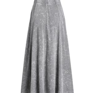 Falda larga de mezclilla de alta calidad para mujer, estilo A-line, lavado efecto nieve, informal, personalizada, anti-bolitas y antiencogimiento, para primavera y otoño. - Product Image 2