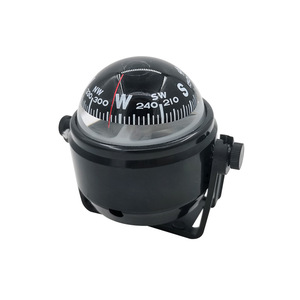 Brújula negra con soporte para coche, barco, camping, pantalla de puntero multifunción, material plástico a prueba de golpes - Product Image 1