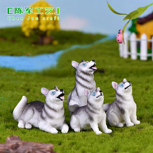 Artesanías de Weij Chen Jun: Husky, pequeño lobo pastor, perro adorable, adornos de animales, plantas de micropaisaje, jardinería, suculentas - Product Image 2