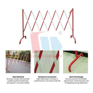 Barriera di Sicurezza Retrattile in Acciaio 3000mm, Recinzione Portatile Espandibile e Pieghevole per Traffico - Product Image 3