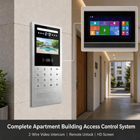Interphone vidéo pour immeuble à appartements, 2 fils, 4 maisons, protocole SIP, vision nocturne, déverrouillage RFID, solution OEM directe usine