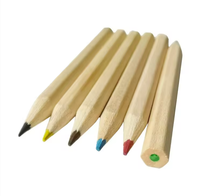 Crayons de couleur miniatures écologiques avec logo personnalisé, 3,5 pouces, 6 couleurs, en bois, pré-affûtés, certifiés EN71, prise en main facile