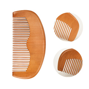 Peine de luna de mango largo de madera de hierba natural herramienta de cuidado del cabello antiestática y antipérdida de cabello para cabello liso uso en hoteles tipo láser - Product Image 2