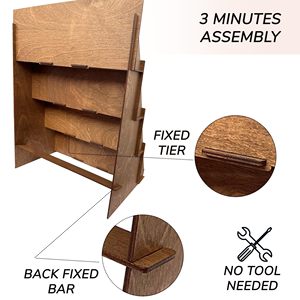 Bán buôn Walnut gỗ xách tay 4 Tier chào giá thẻ hiển thị, gỗ Countertop Craft hiển thị thị trường đứng bàn đứng - Product Image 2