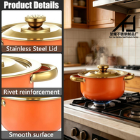 Set Peralatan Masak Stainless Steel Hotel 4pcs Bentuk Bulat Panci Sup Set Peralatan Masak Panci Stok dengan Tutup Set Panci Dapur untuk Sup