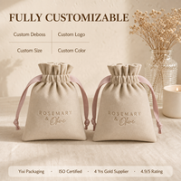 Pochette en velours personnalisée avec impression sérigraphique, sac cadeau de luxe en velours pour bijoux et bougies