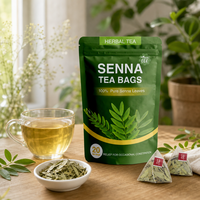 Tisane de feuilles de séné pur, 20 sachets de 30g, sans caféine, bien-être botanique naturel, sachet en gros, boîte quotidienne
