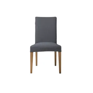 Grosir kursi pantai monoblock-Abu-abu Universal Spandex Polyester Monoblock Beludru Elastis Kursi Cover untuk Ruang Makan