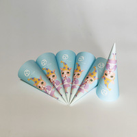Manchons en papier personnalisés pour cornets de glace, supports d'emballage jetables pour cornets gaufres