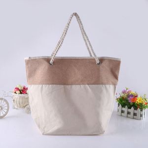 Custom Logo Heat Transfer Sublimation PP Canvas <b>Medium</b> Tote Bag Women <b>Handbags</b> Reusable Solid Color with Zipper - Product Image 4