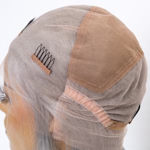 วิกผมตรงสีเงินเทา <span class=keywords><strong>ยาว</strong></span> 18 นิ้ว <span class=keywords><strong>ผม</strong></span>แท้จากยุโรป  ฐานลูกไม้โปร่งใสแบบ HD วิกผมแบบเต็มศีรษะ ขายส่ง - Product Image 6