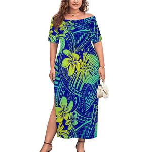 Fabbrica Outlet polinesiano Elei Design tribale Custom di tendenza festa di matrimonio Sexy donna monospalla con abito a forchetta alta - Product Image 4