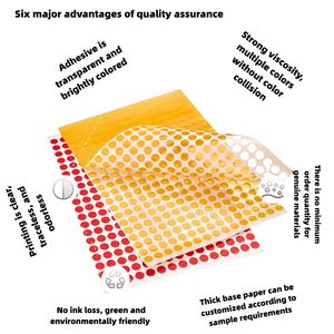 Etiquetas Adhesivas de Papel Recubierto de 10 mm, 204 Piezas/Hoja, Etiquetas de Sellado de Grado Alimenticio, Calcomanías Creativas para Oficina, Jardín de Infancia, Personalizadas - Product Image 3