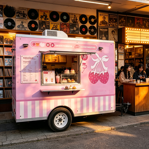 Remorque alimentaire commerciale avec fenêtre de service et comptoir vitrine réfrigérée pour gâteaux au chiffon sur SF Record Street - Product Image 1