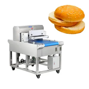 2023 más popular Uso de panadería Horizontal hotdog pan bollo hamburguesa bollo rebanador máquina cortadora