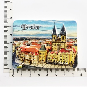 Souvenir Turistico Minimalista di Praga, Repubblica Ceca, Decorazione Artigianale, Magnete UV per Frigorifero 7-9cm, Fornitura Transfrontaliera - Product Image 6