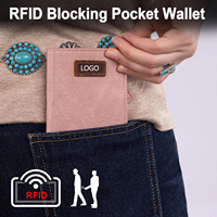 Dompet Kartu Kredit Pria Tipis Mewah, Anti RFID, Kecil, dari Kulit PU Mini dengan Kantong Koin
