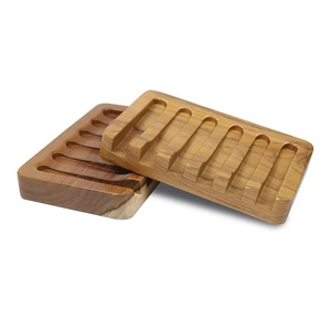 Jabonera Autodrenante de Madera de Teca, Ideal para <span class=keywords><strong>Ducha</strong></span> y Baño, Extiende la Vida Útil del Jabón, Gran Venta - Product Image 1