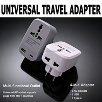 Copper International Duvar Şarj Cihazı |   USB ve Type-C Girişli Evrensel Seyahat Adaptörü, Ev ve Seyahat İçin ABD İngiltere AB Priz Dönüştürücü