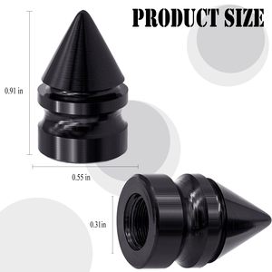 Smart Valve <b>Cap</b> Conical Black Aluminum Alloy For Car Tire Wheel <b>Dust</b> Cover Replacement Repair Parts - Product Image 2