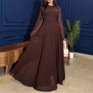 Vestido Largo de Fiesta para Mujer, Manga Larga, con Detalle de Volantes, Estilo Formal, Corte en A, Vestido de Noche, Vestidos de Moda - Product Image 5