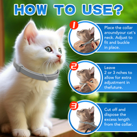 Collier pour animaux de compagnie en silicone réglable et imperméable, anti-puces et anti-tiques, à libération rapide, formule naturelle, protection de 8 mois pour chiens et chats
