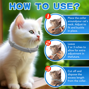 Adjustable Silicone Waterproof Pet Collar, <strong>Anti-Flea</strong> &amp; Tick,Quick Release,Natural Formula, 8 Months Protection for Dogs ,Cats - Product Image 5