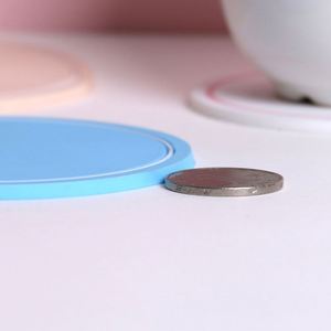 <b>Cheap</b> Wholesale Custom logo Silicone Mat Soft Pvc Rubber Round Cup coaster for Drinks - Product Image 2