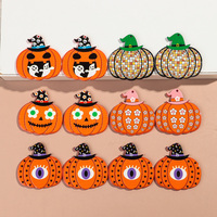 Lot de 10 pendentifs tendance LZW pour Halloween, breloques créatives fantôme et citrouille en acrylique imprimé, pour la fabrication de bijoux DIY et colliers